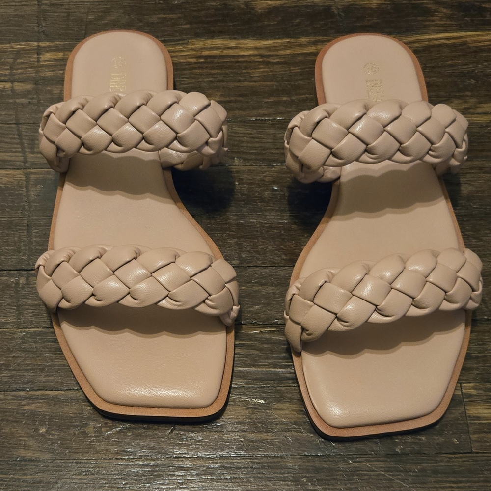 NEW DREAM PAIRS Womens 10 - Two Straps Square Toe Braided Flat Sandals - Picture 8 of 11